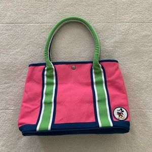 Disney Purse Tote Handbag, Pink & Green Canvas